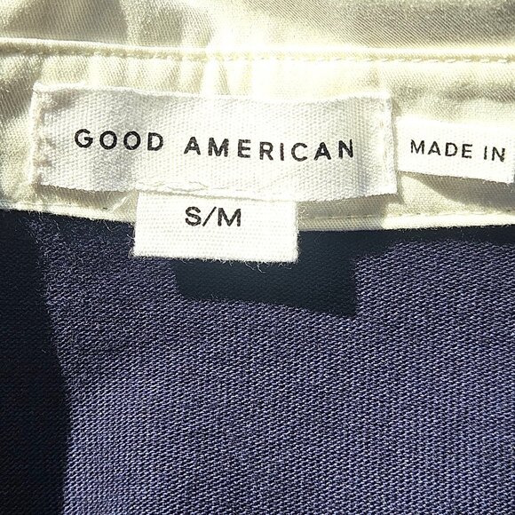 Good American Women’s Rugby Top Navy M Preppy, Quiet Luxury, Streetwear Layers - Picture 4 of 12